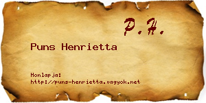 Puns Henrietta névjegykártya