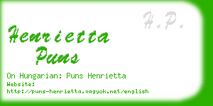henrietta puns business card